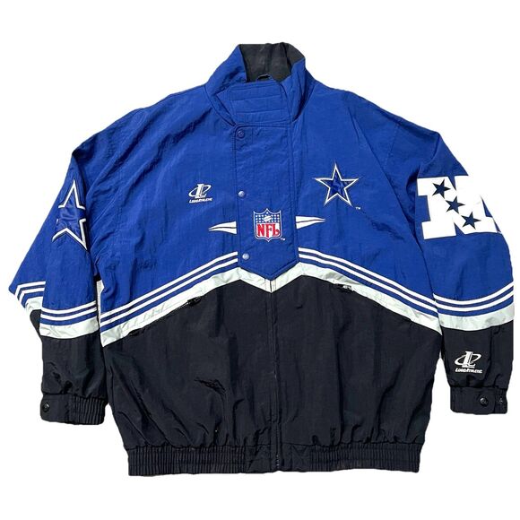 Vintage 90's Dallas Cowboys Puffer Jacket Logo Athletic Pro Line Men's XL - Picture 1 of 8